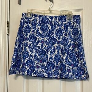 Blue and White Print Golf or Tennis Skort